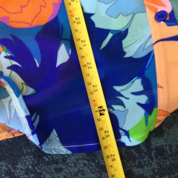 Shein Colorful Artsy Oversize Button Up Blouse Boho Chiffon Sheer Disco - Picture 11 of 13